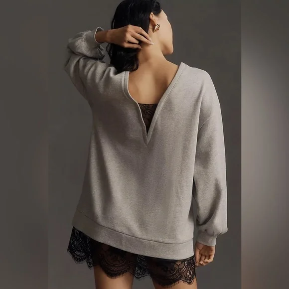 NWT Anthro Pilcro XL Crew Lace Pullover Sweatshirt - Picture 4 of 15